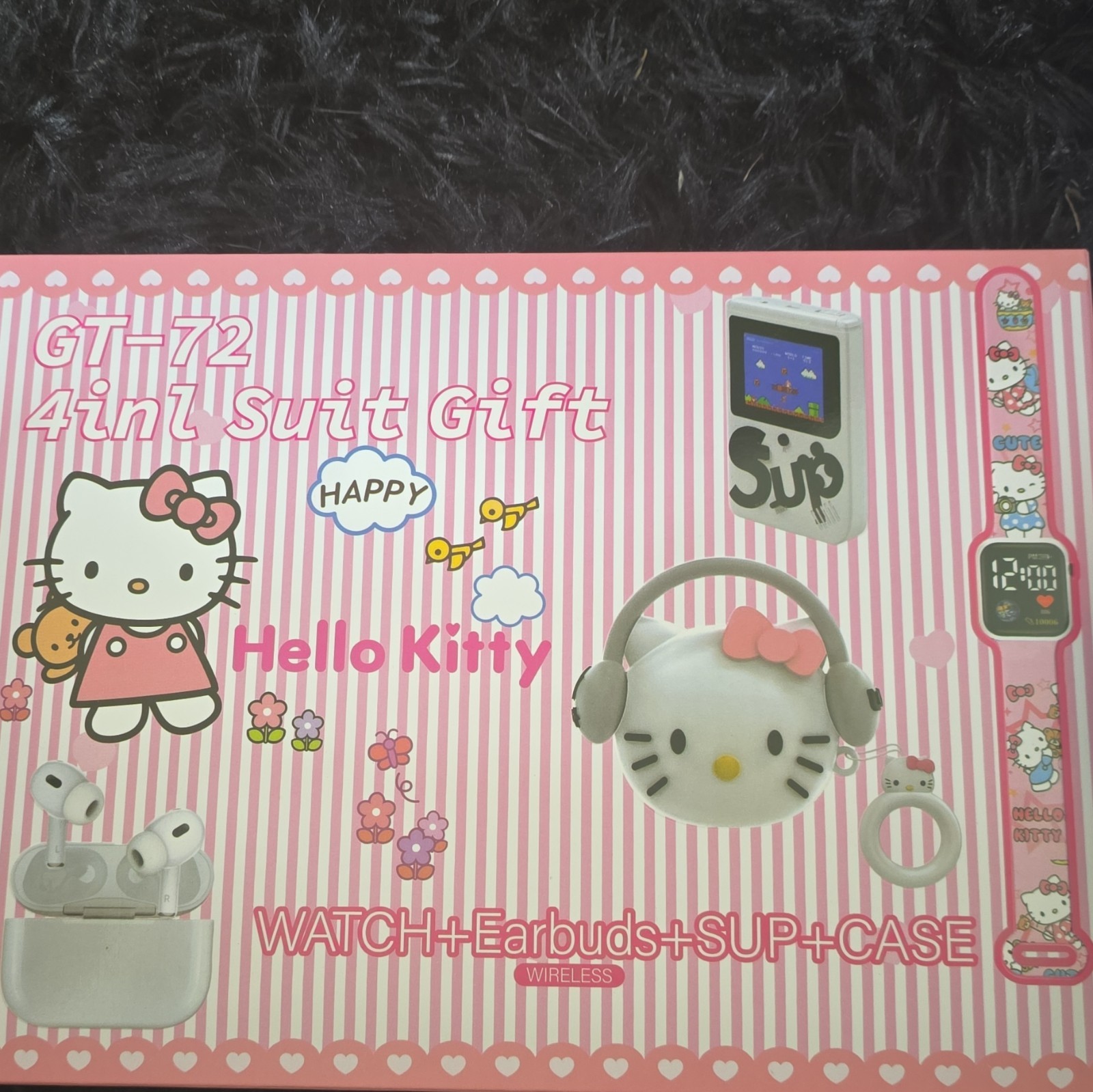 Hello Kitty GT-72 Bluetooth Wireless In-Ear Earbuds 4-in-1 Gift Set Pink