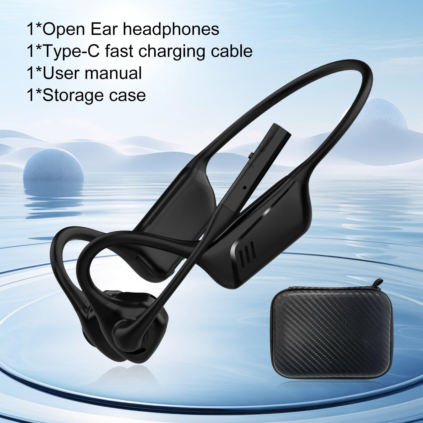 Open-Ear Bluetooth Wireless Trucker Headset with Microphone