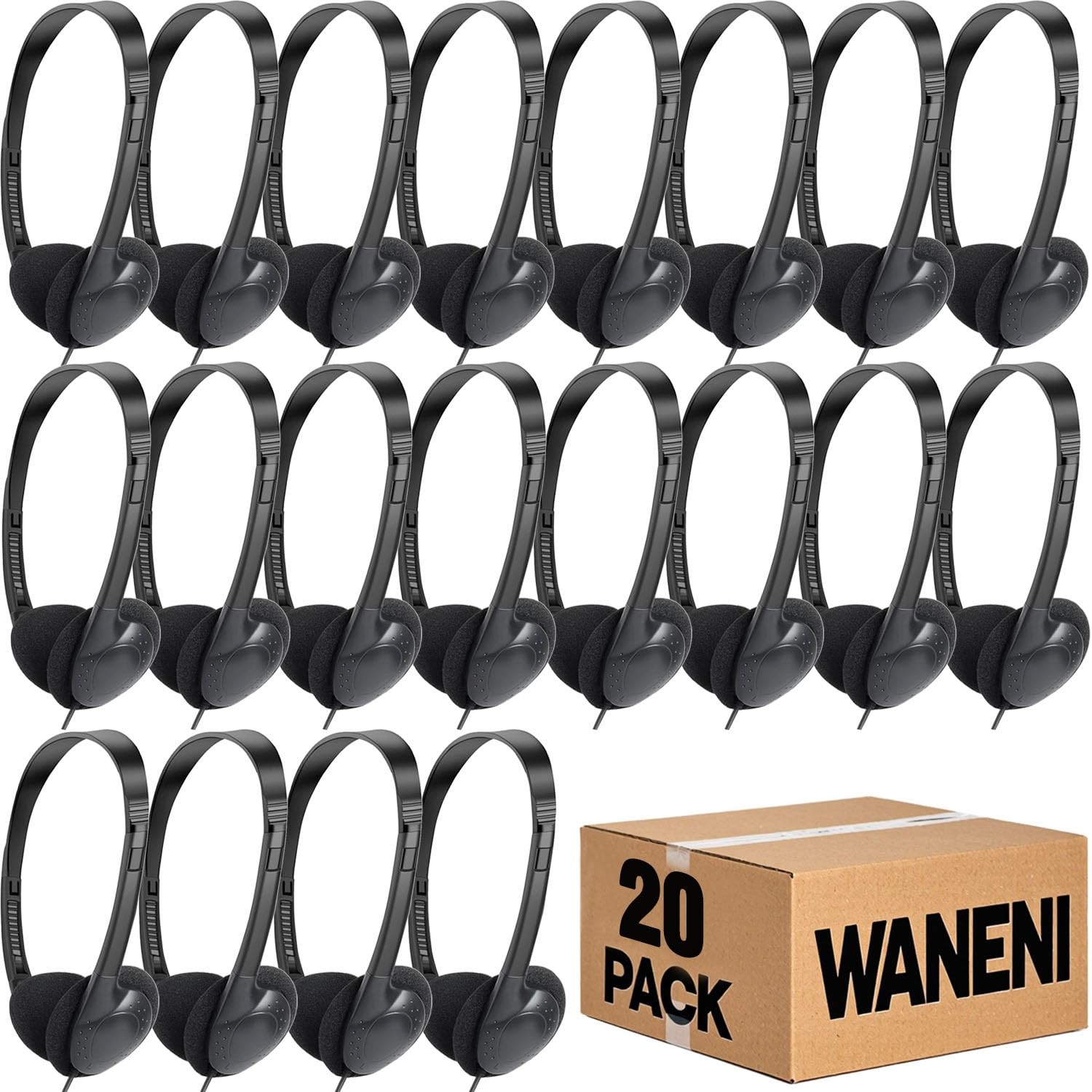 20 PCS Kids Wired Headphones Bulk School Classroom Students Teens Adults Set