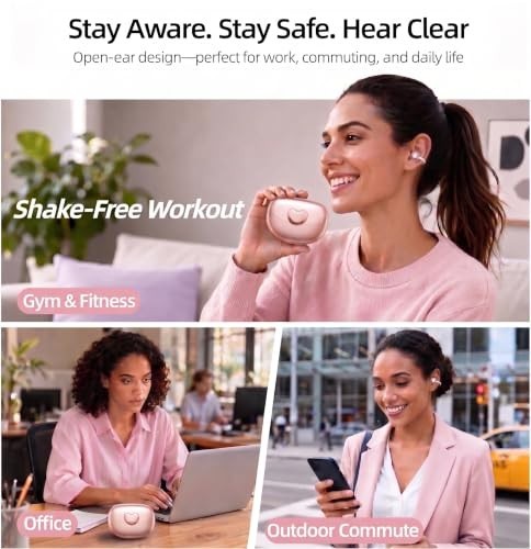 Clip-On Earbuds Open Ear Bluetooth 6.0 Wireless 14mm IPX7 Waterproof 6H