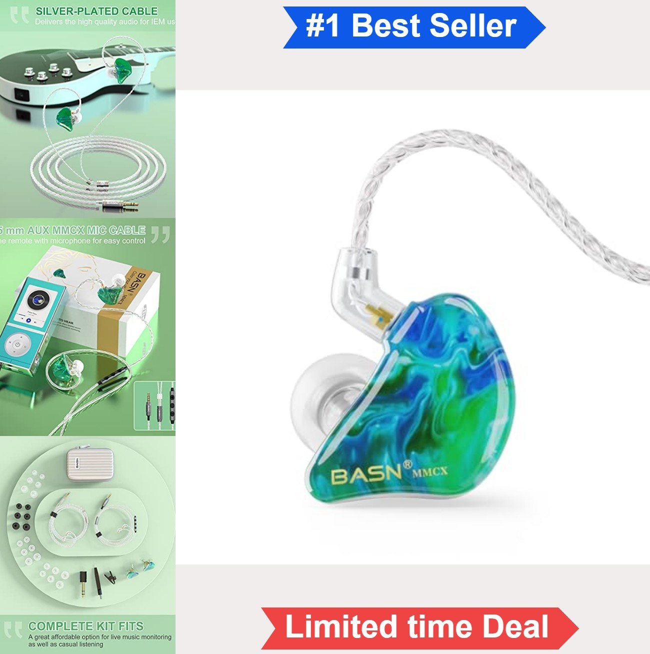 In Ear Monitor Headphones Triple Driver Noise Isolating MMCX Detachable Cable