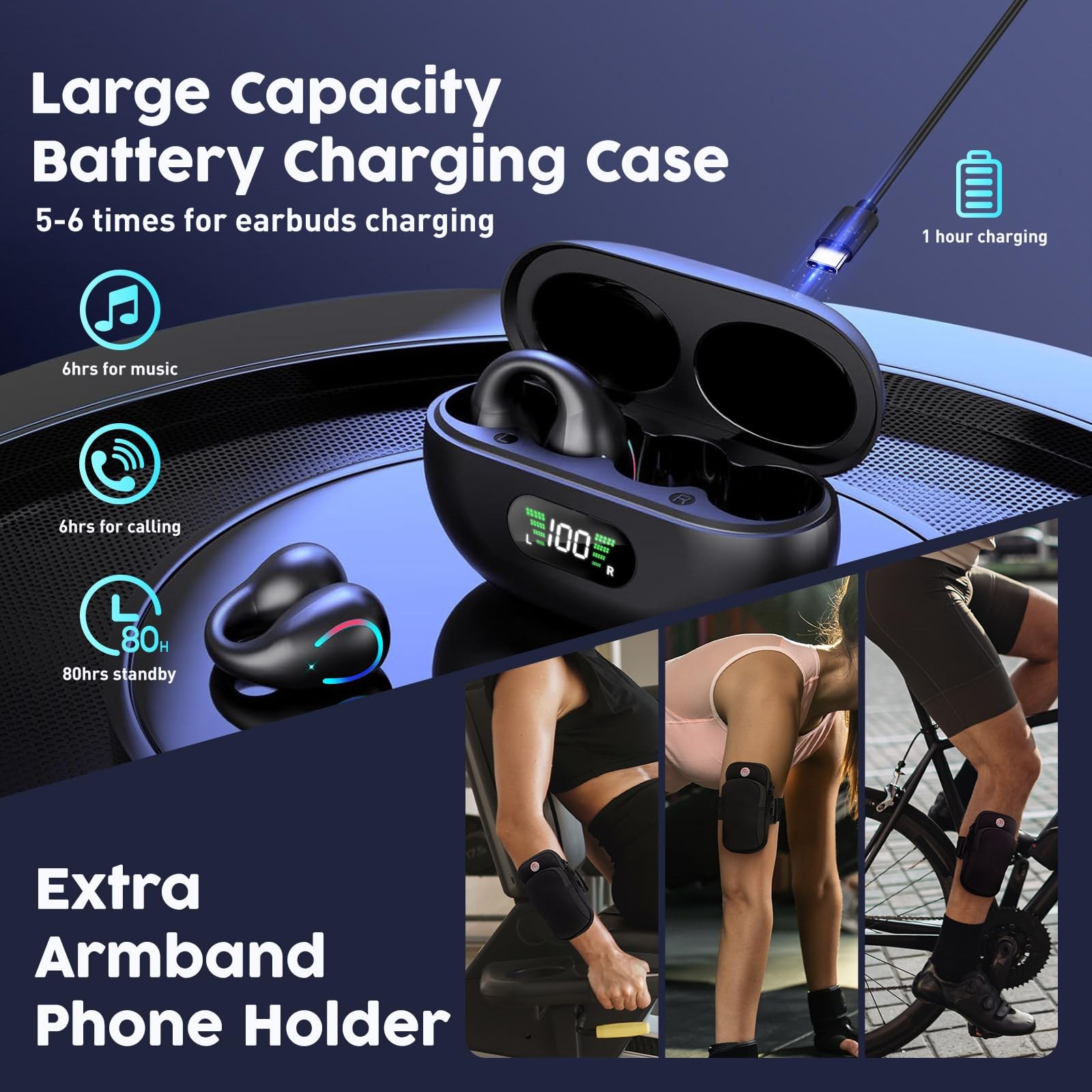 Ear Buds Wireless Bluetooth Earbuds 5.3,Ultra Open Ear Earbuds,Clip on Headph…