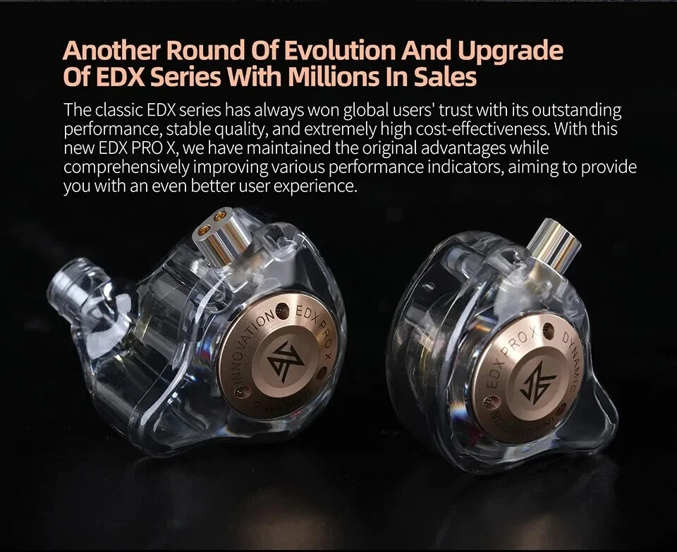 KZ EDX Pro X Single Dynamic Driver In-Ear Monitor HiFi Earphones with OFC Cable