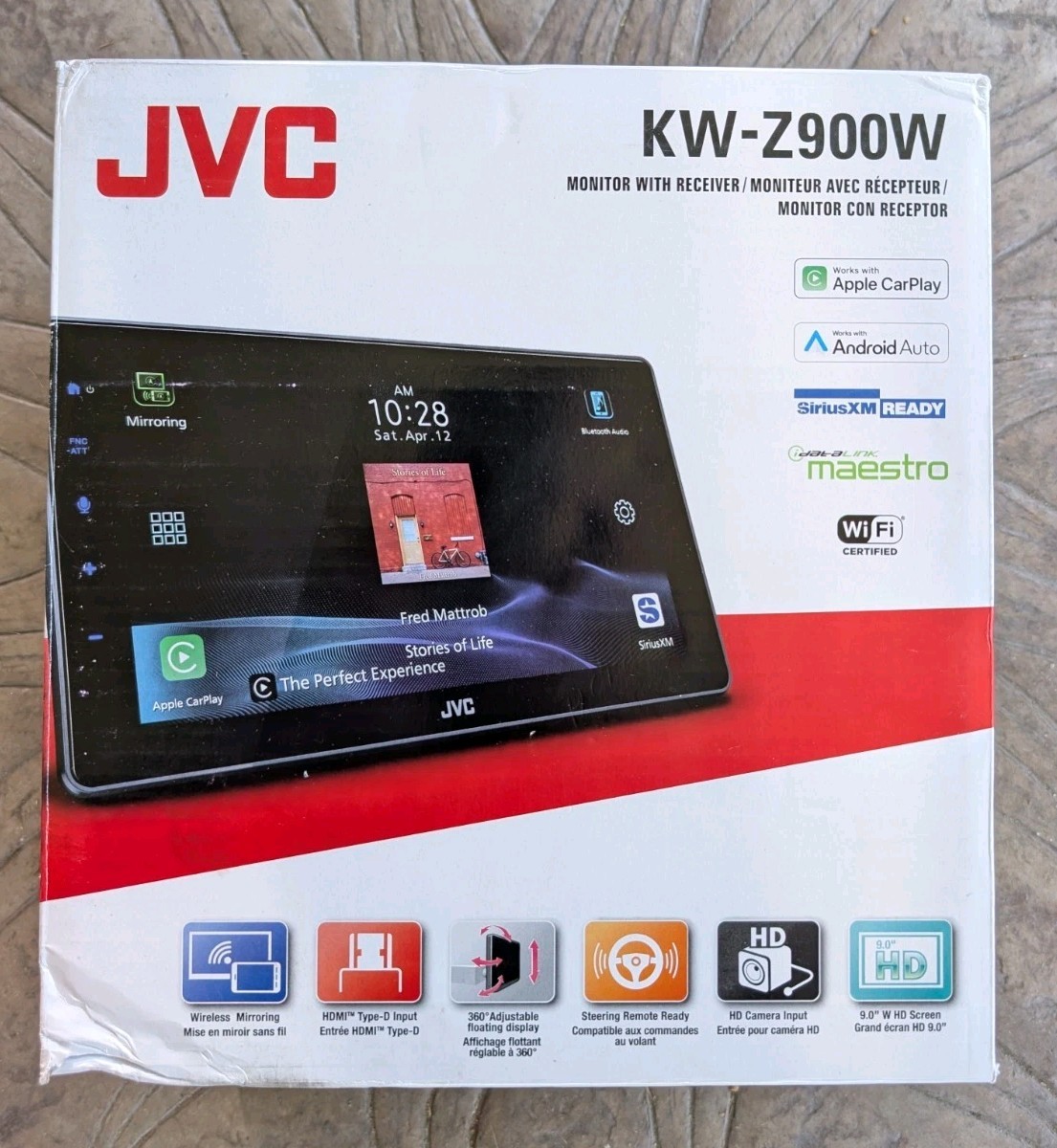 JVC 9 Inch Floating Digital Media Receiver – Open Box New – Item KW-Z900W