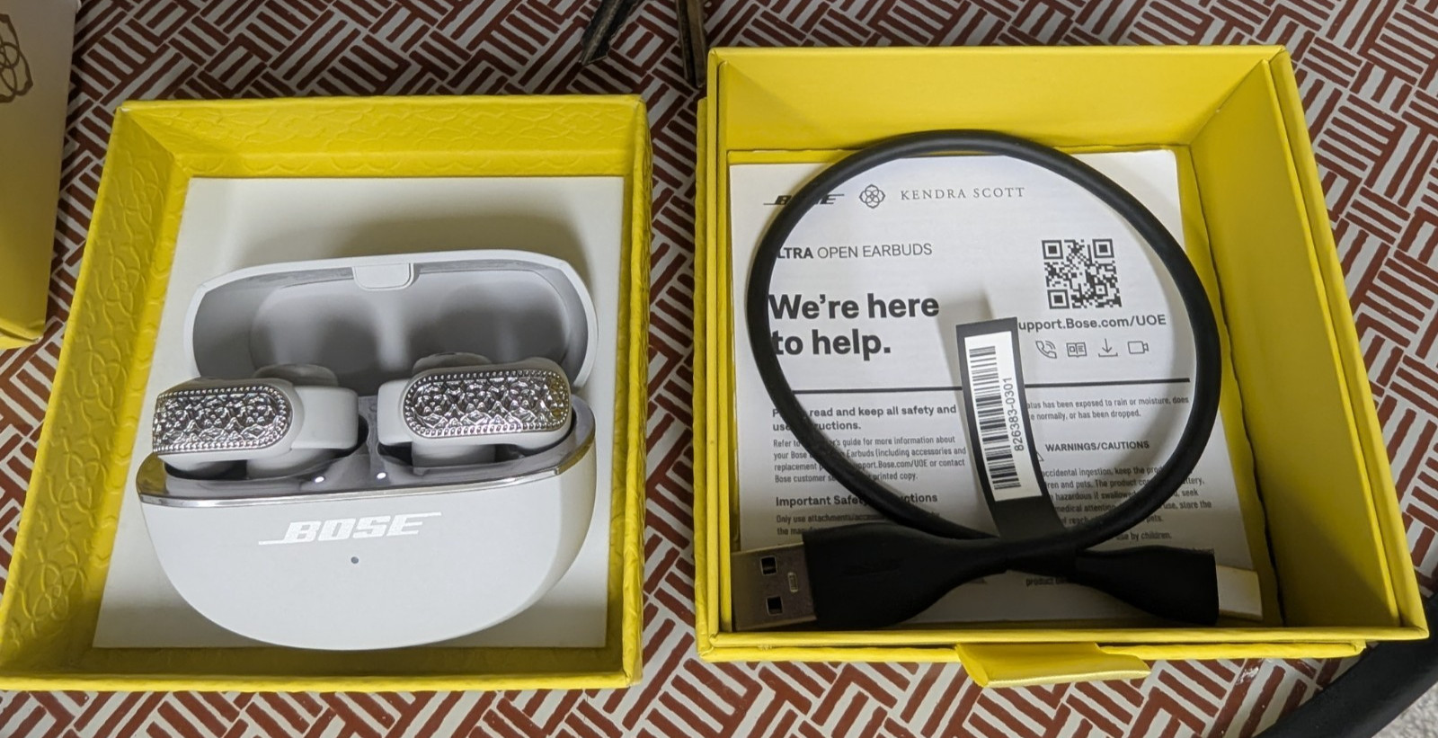 Bose x Kendra Scott Ultra Open Earbuds Limited Edition- Rhodium Filigree