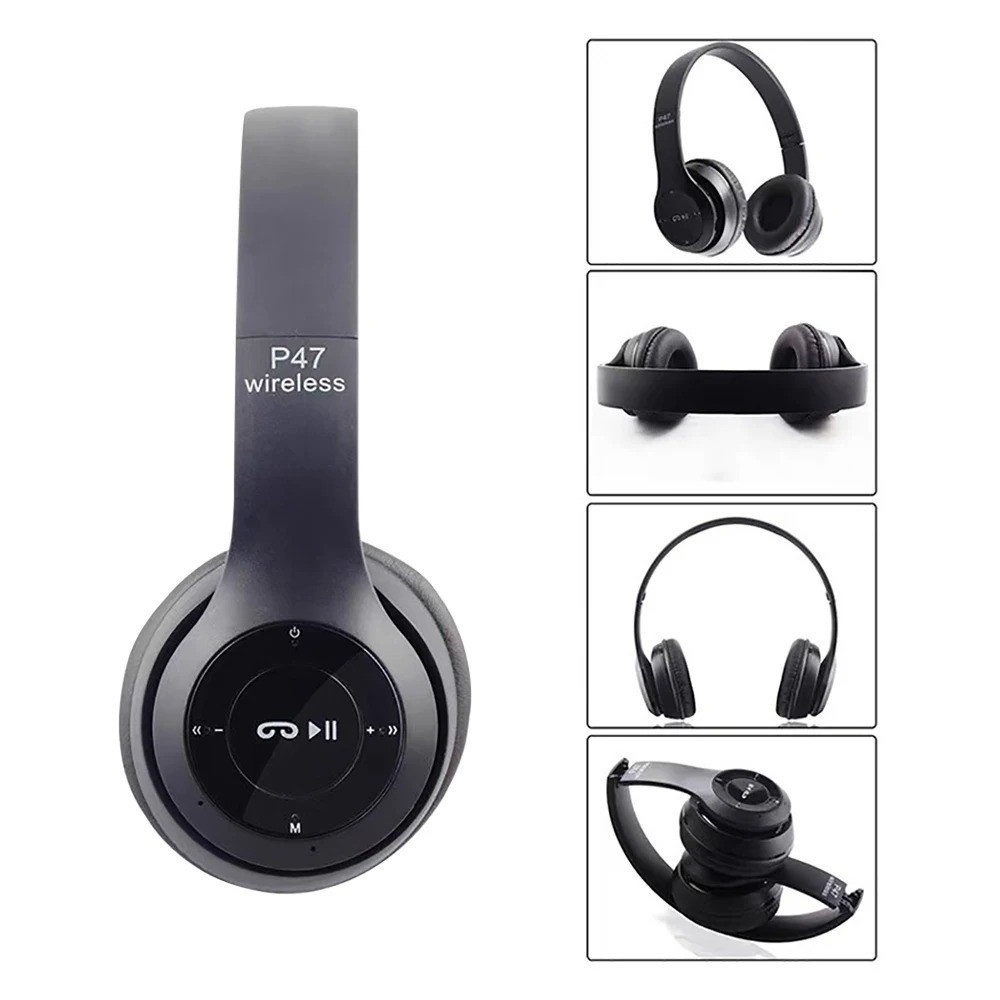 Wireless Bluetooth Headphones Foldable Over Ear Headset Mic Bass HiFi Stereo