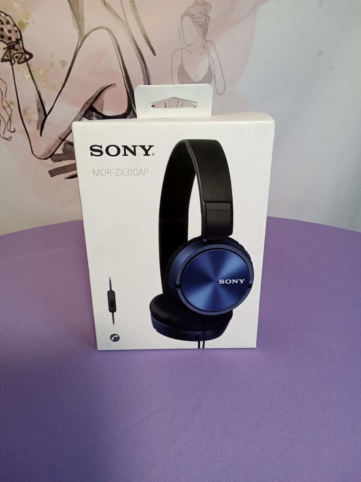 Sony MDR-ZX310AP Wired On-Ear Stereo Headphones 3.5mm Mic/Remote Blue