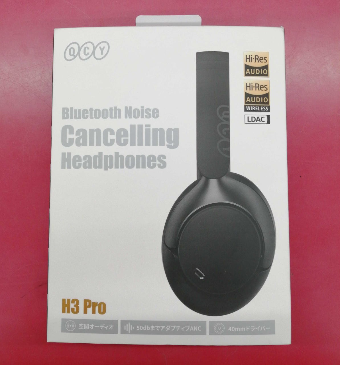 QCY H3 Pro Wireless Headphones ANC Hi-Res LDAC Over-Ear Black Japan Used