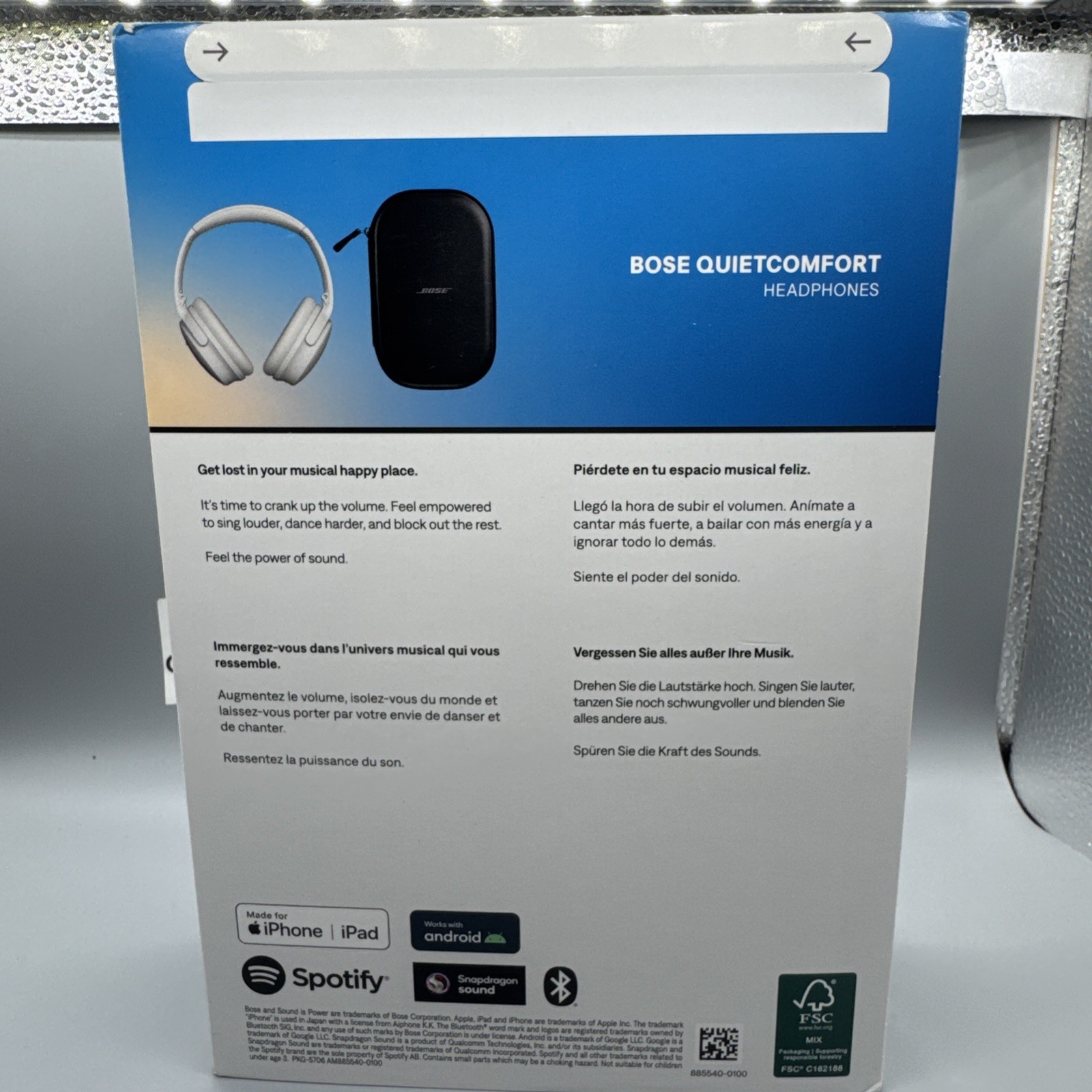 Bose QuietComfort Wireless Noice Cancelling Over-Ear Headphones – White Smoke