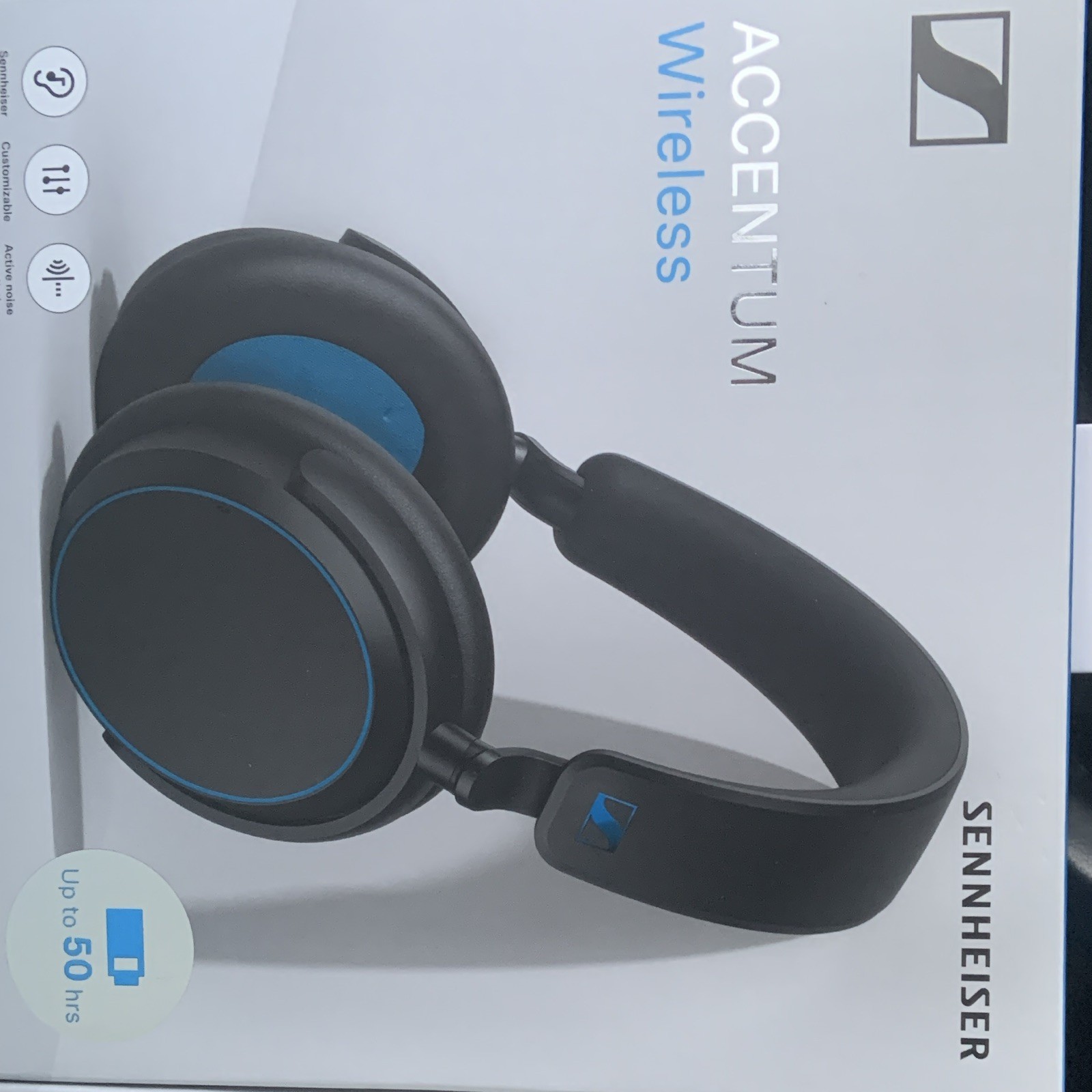Sennheiser ACCENTUM Wireless Bluetooth Over-Ear Headband Headphones Black/Blue