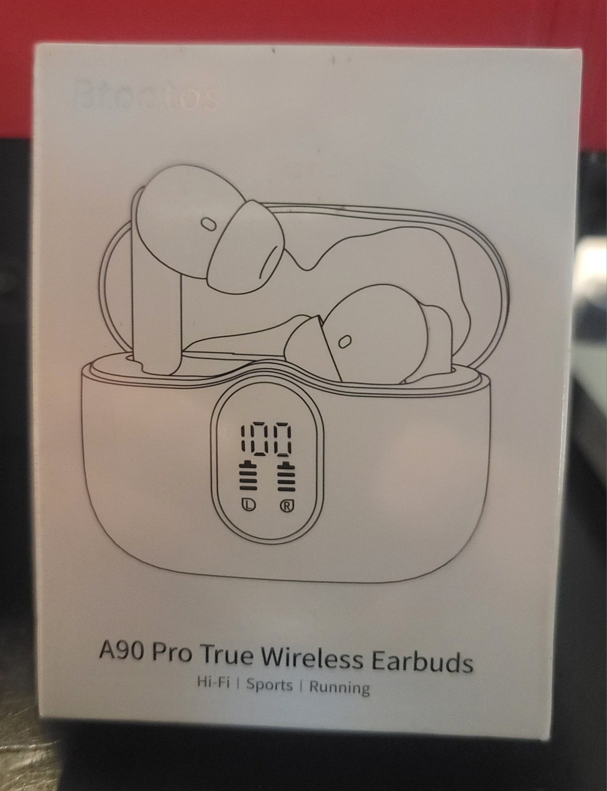 Btootos A90 Pro True Wireless Earbuds In-Ear, Black, Sports/Running