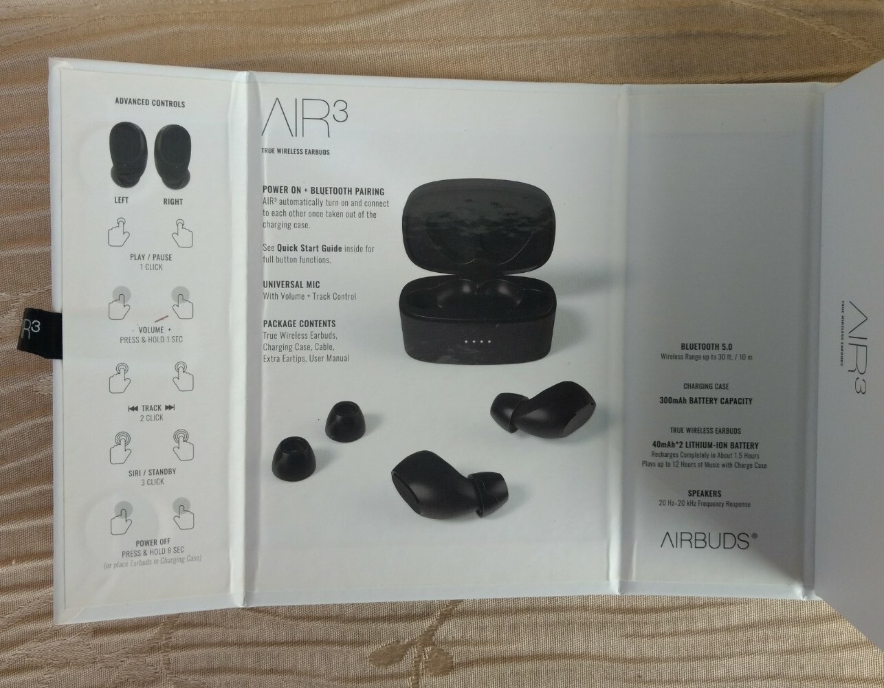 Air3 Airbuds True Wireless Earbuds Brand NEW Sealed Water Resistant