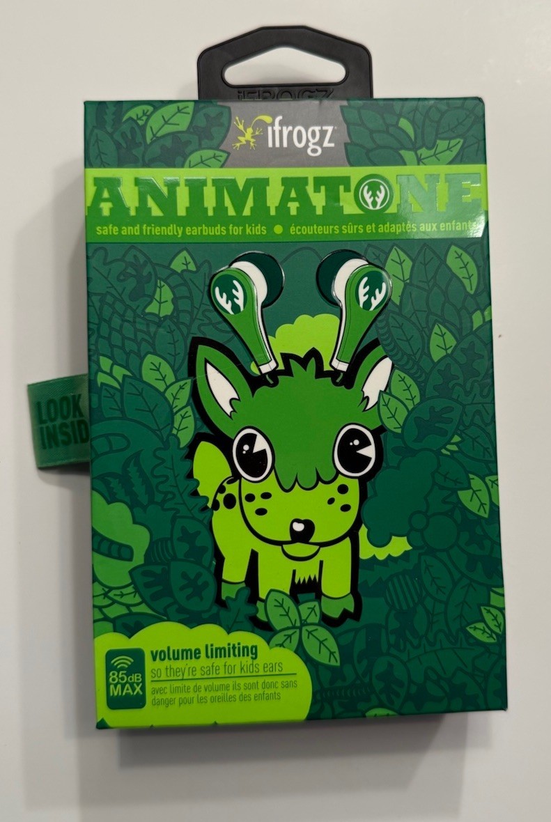iFrogz Animatone In-Ear Earbuds Green Volume Limitation Safe for Kids