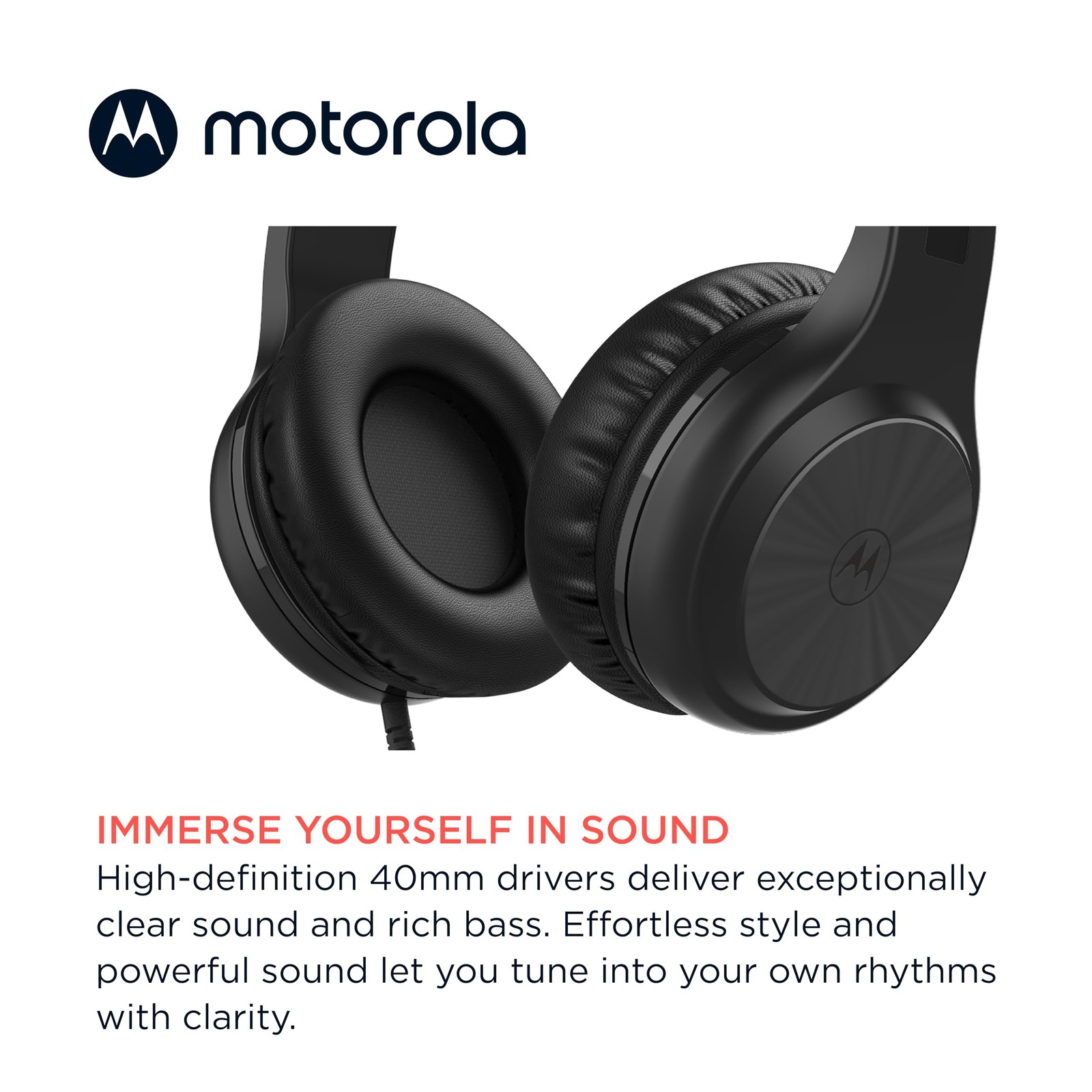Moto XT120 Over Ear Headphones Wired with Microphone, in-Line Command Control…
