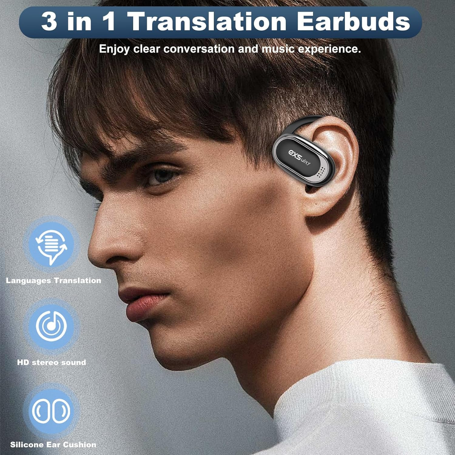 Auriculares Traductor 144 Idiomas 3 en 1 con Aplicación para Android/iOS