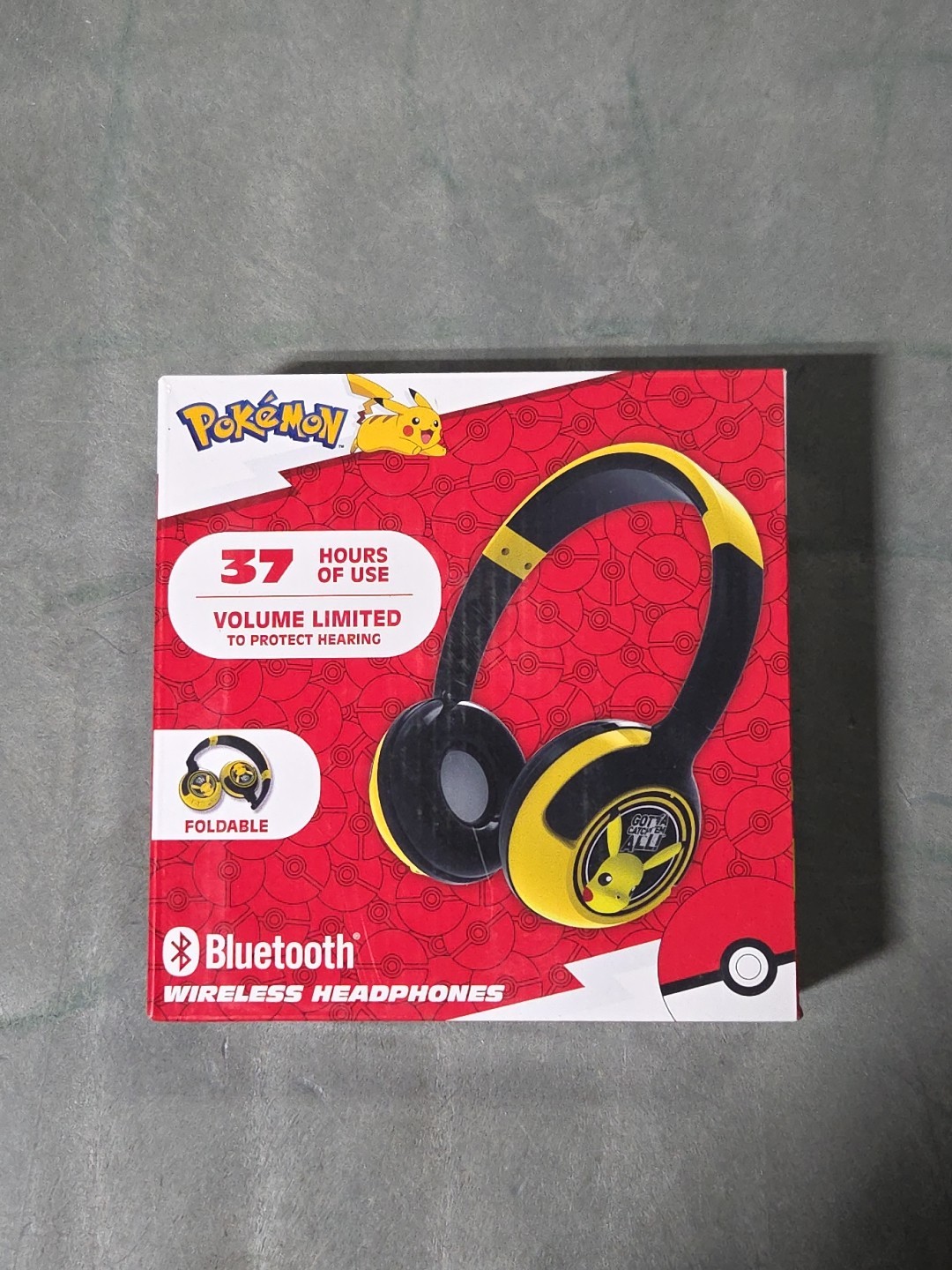 Pokemon Bluetooth Wireless Headphones for Kids Volume limited to protect hearing