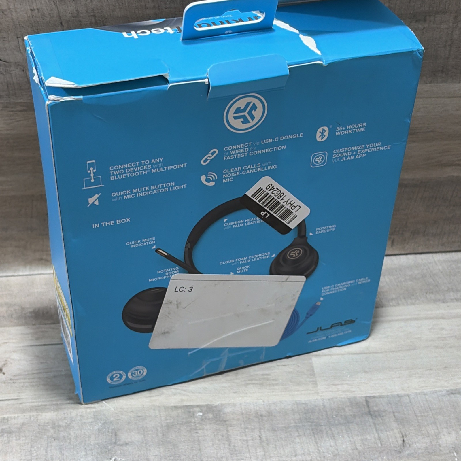 JLab Go Work Hybrid Bluetooth Wireless Headset – Black