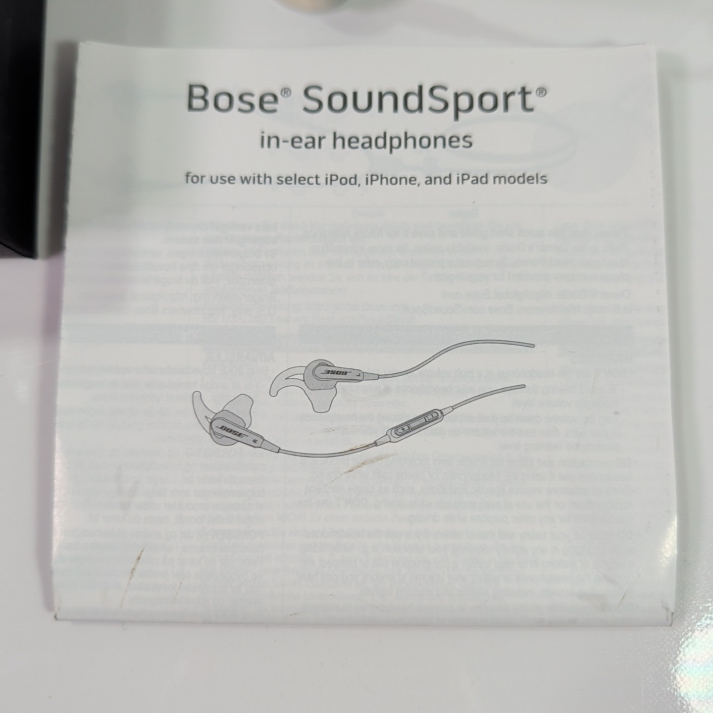 Bose SoundSport In-Ear Headphones Wireless Bluetooth Neckband Earbuds Charcoal