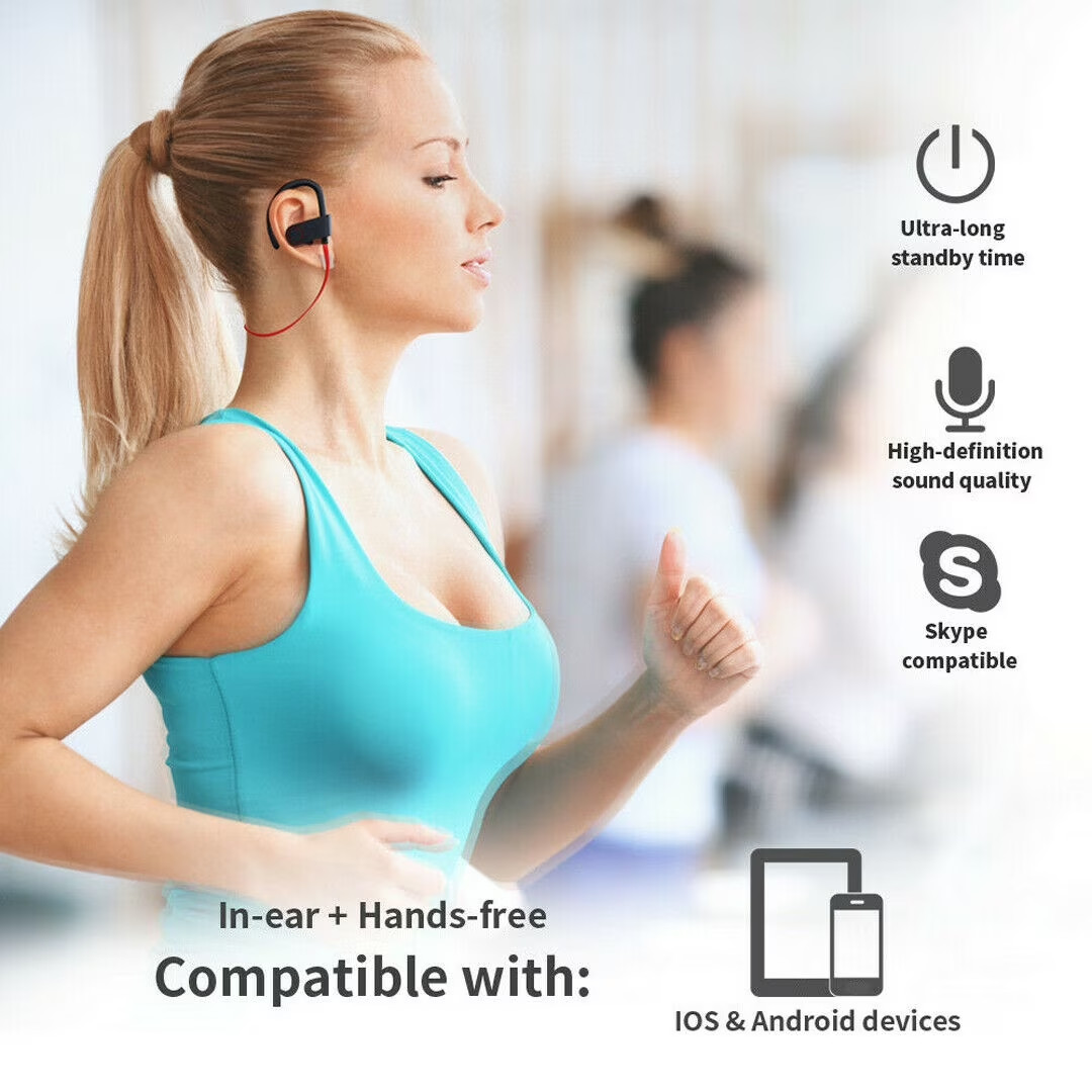 Waterproof Bluetooth 5.0 Earbuds Stereo Sport Wireless Headphones in Ear Headset