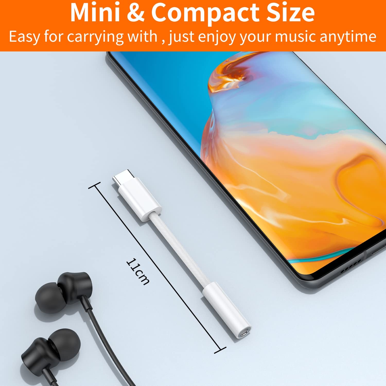 JXMOX USB Type C to 3.5mm Female Headphone Jack Adapter (2-Pack), USB C to Aux A