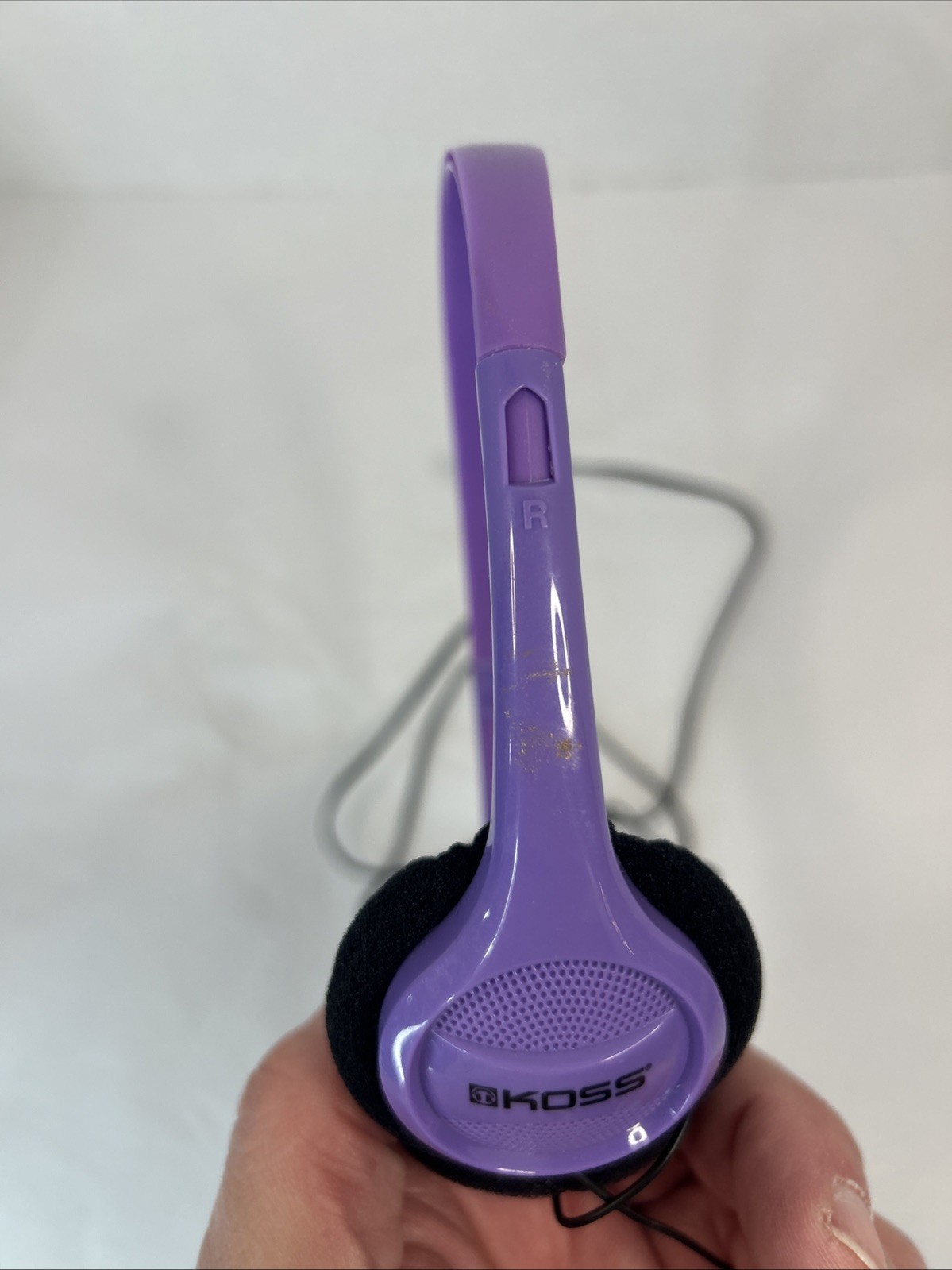 Koss Portable On-Ear Headphones with Adjustable Violet Headband Works