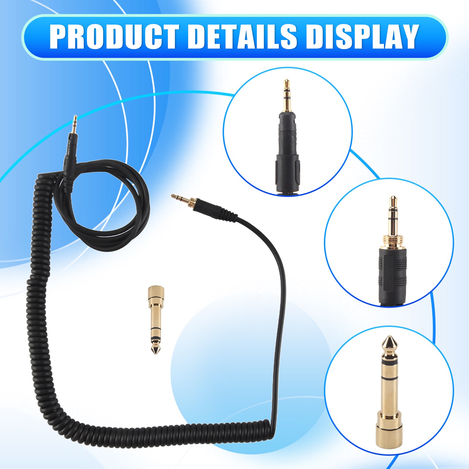 Replacement Audio Cable for M50X M40X Headphones Black 23 AugT2 P7E35803