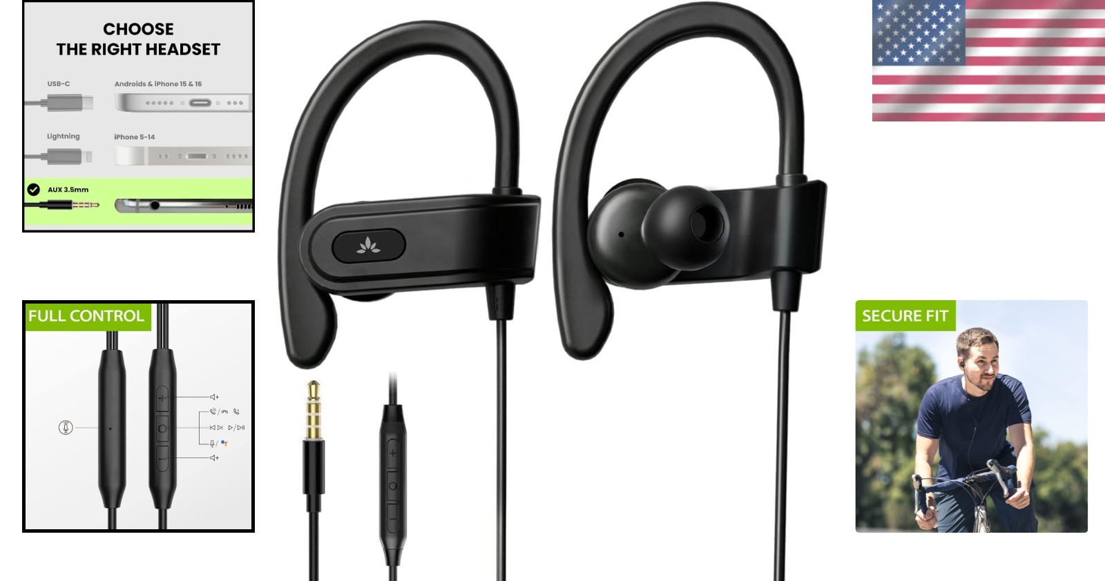 E171 AUX 3.5mm Wired Earbuds with Microphone – Perfect for Active Lifestyles
