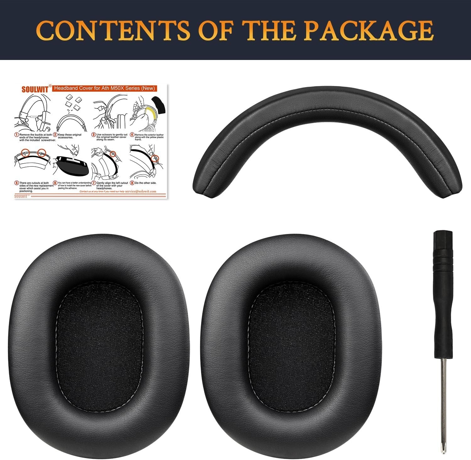 Enhanced Noise Isolation Ear Pads, Headband & Silicone Covers for ATH M50 Models