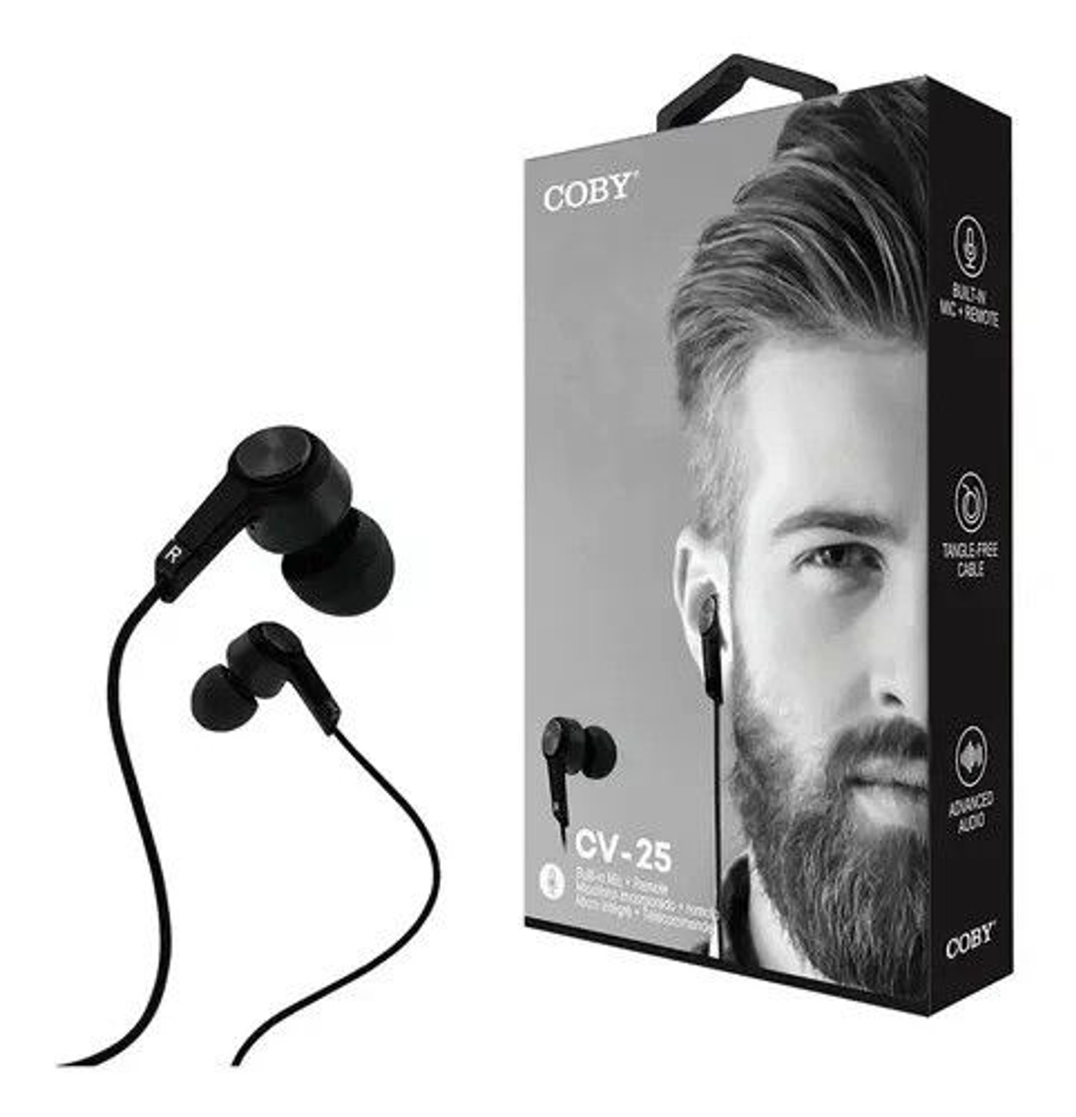 Coby CV-25 Earbuds – Black, In-Ear, 3.5mm Jack