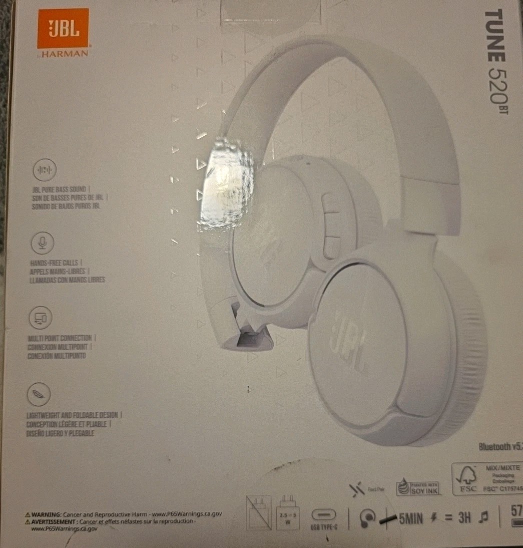JBL Tune 520BT – Wireless On-Ear Headphones, Up to 57H Battery Life