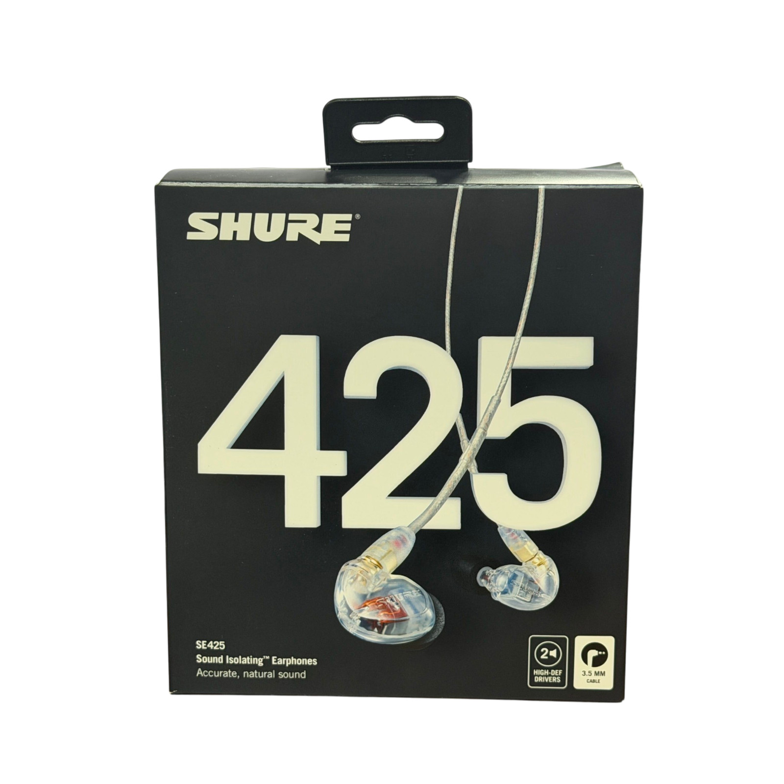 Shure SE425-CL Sound Isolating Earphones Only 3.5mm Cable Clear Authentic Open B