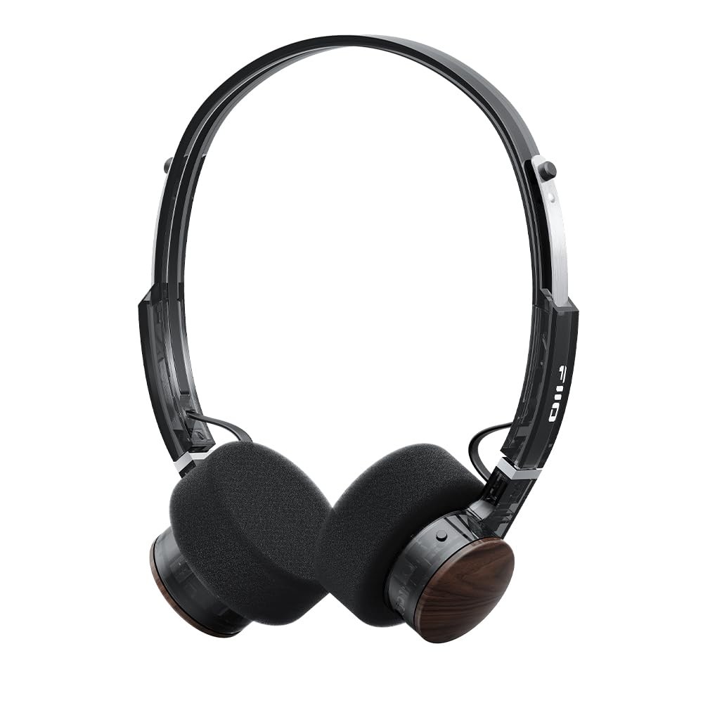 FiiO EH11 On-Ear Bluetooth Headphones LDAC Hi-Res Transparent Black Retro Style