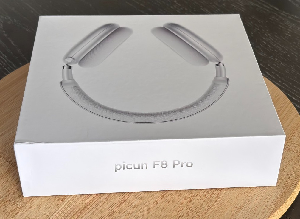 (Empty Box ONLY) Picun F8 Pro ANC Wireless Headphones – Grey – Includes Sleeve
