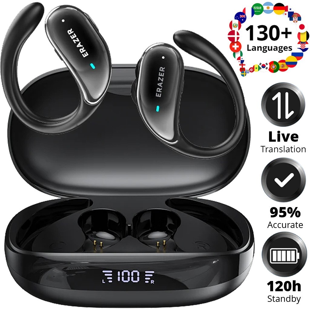 130+ Languages AI Translator Earphones Real Time Translator Headphones Smart Voice