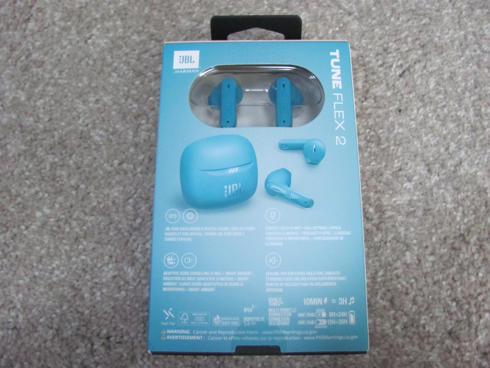 Brand New JBL Tune Flex 2 True Wireless Noise Cancelling Earbuds – Turquoise
