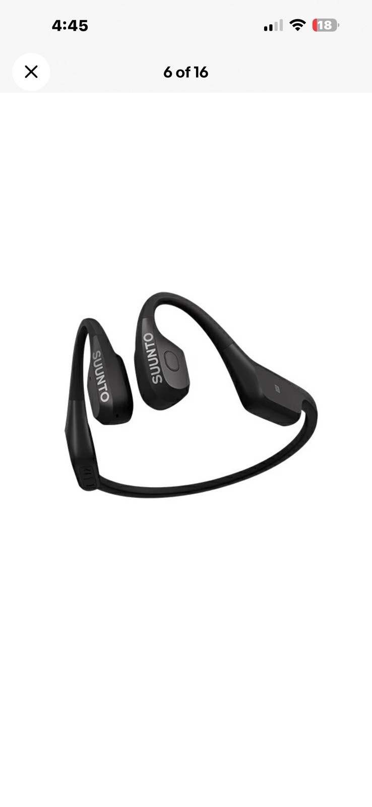 Suunto AQUA BLACK Rechargeable Quartz Headphones Bluetooth. Sealed. SS051023000.