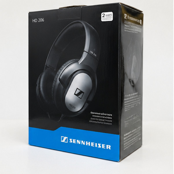 Sennheiser HD 206 Wired Over-Ear Closed Back Headphones Black 3.5mm Audio Jack