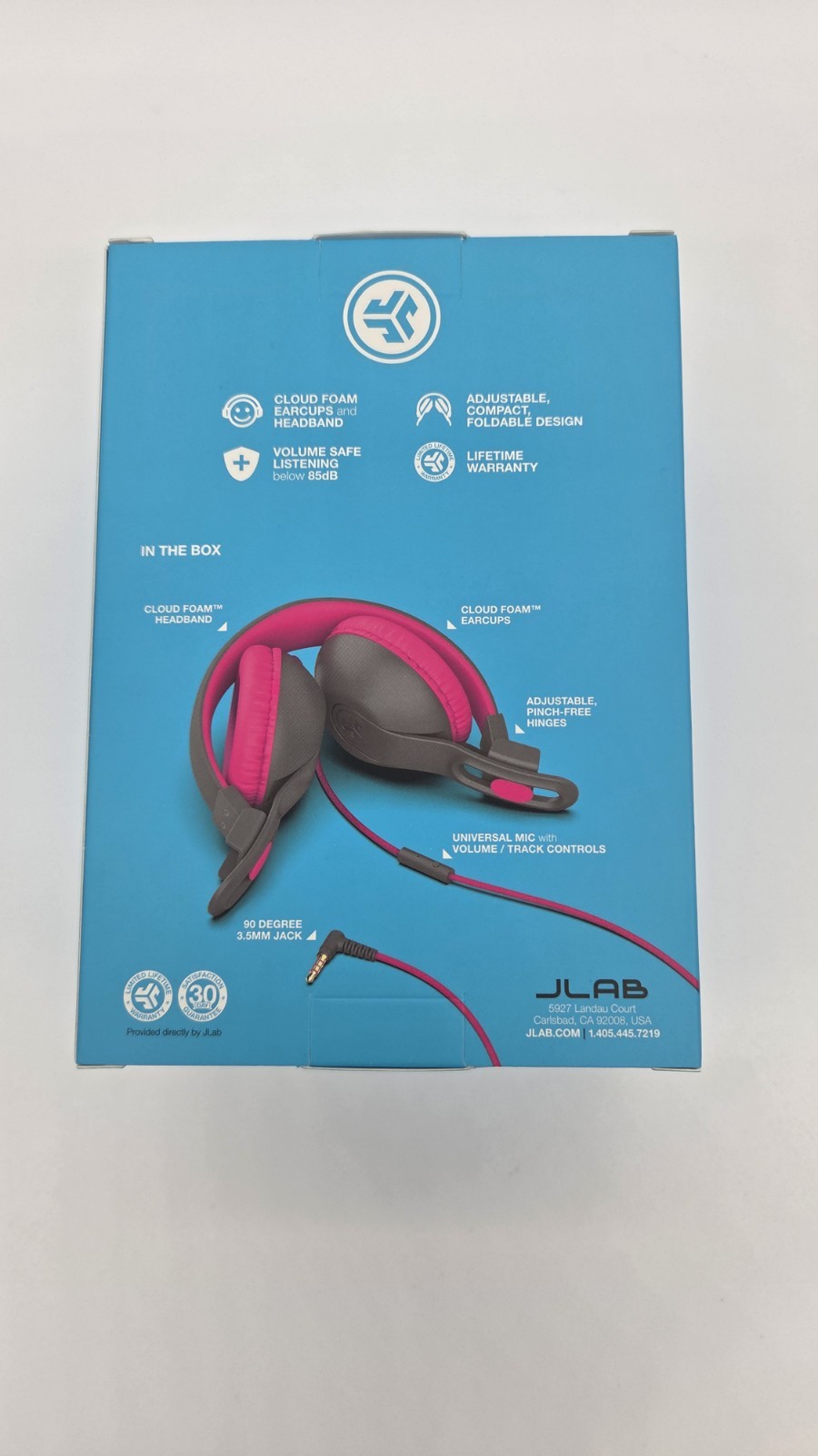 JLab 2pk JBuddies Studio2 Gray & Pink Kids On-Ear Headphones Volume-Limited 85dB