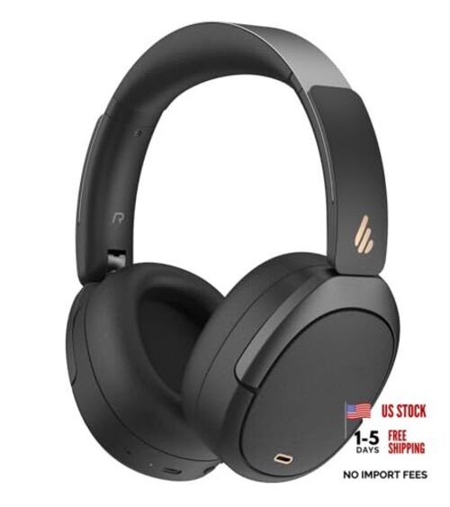 W80 Over Ear Headphones with -49dB Active Noise Cancelling, LDAC Hi-Res Black