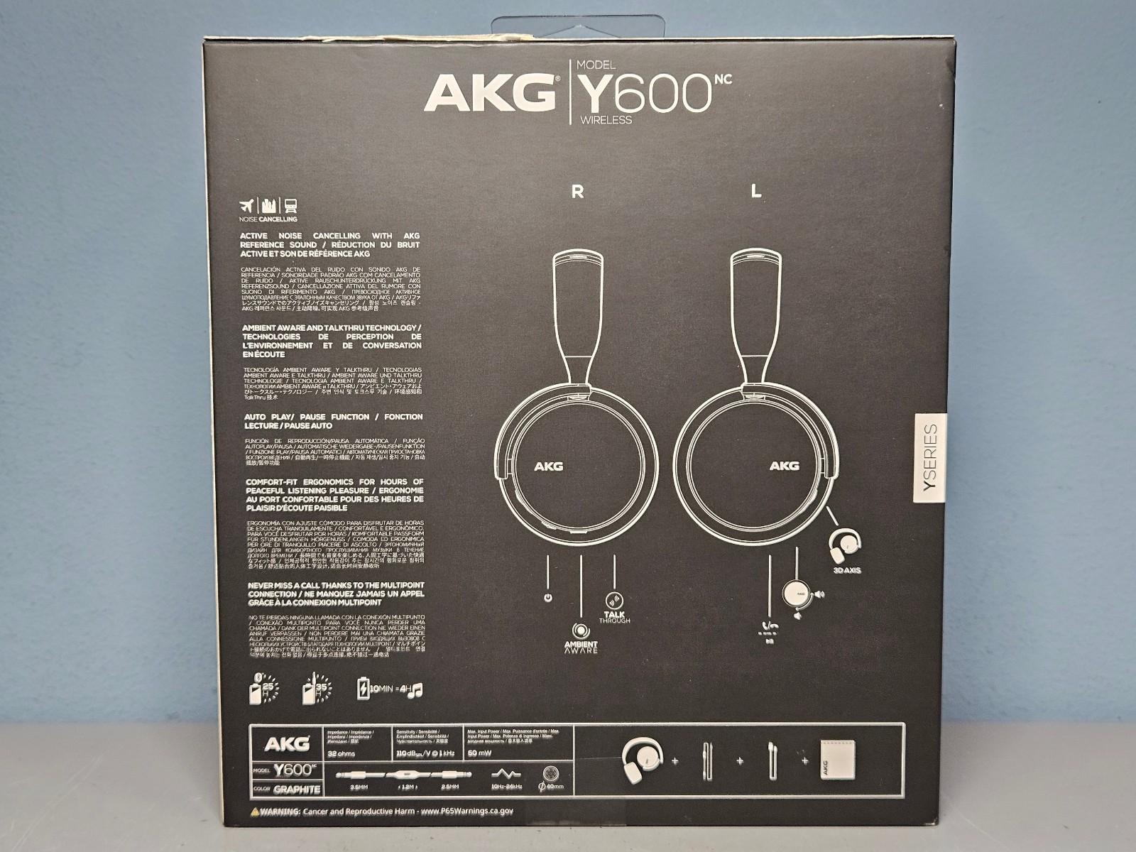 Samsung AKG Y600 NC Noise Cancelling Headphones – Black – New & Sealed