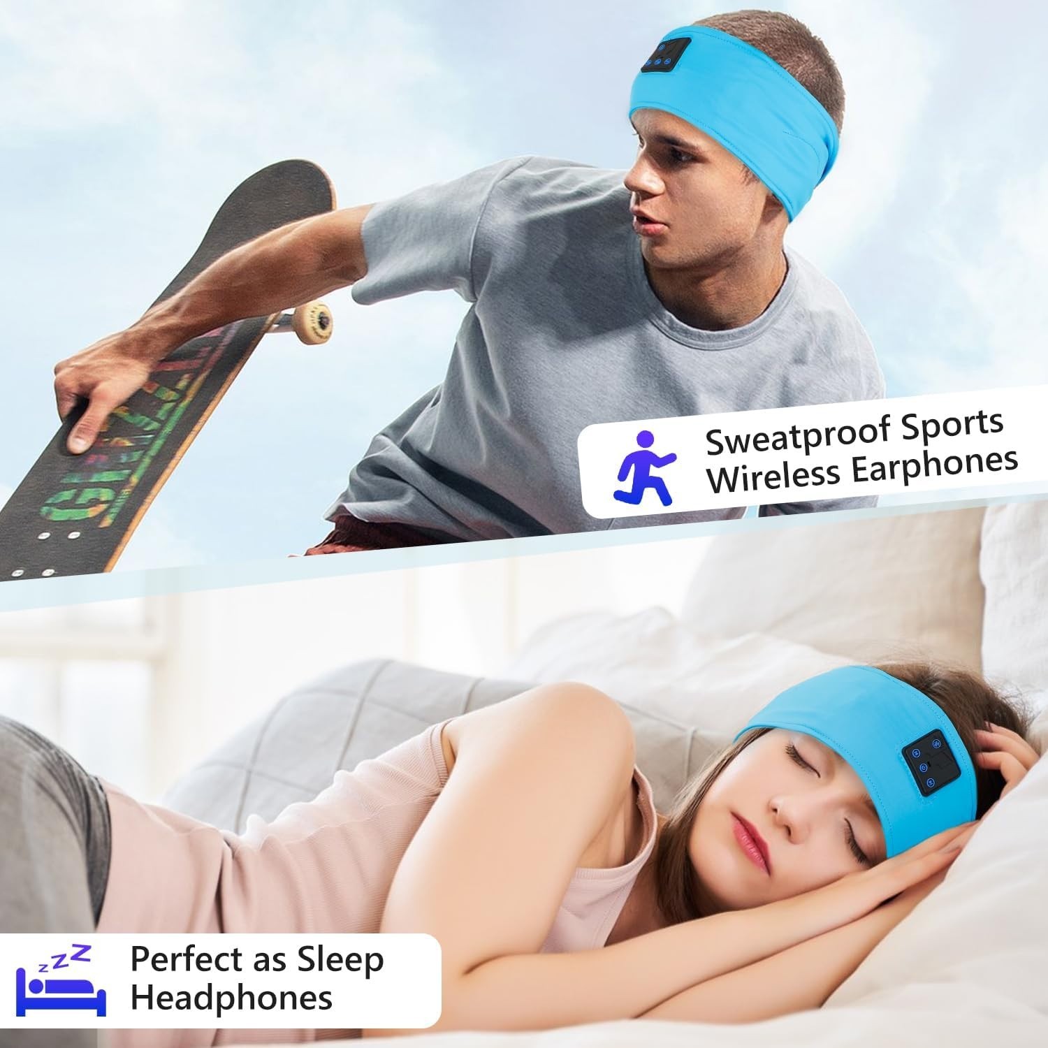 Bluetooth 5.4 Sports & Sleep Headphones Headband – Perfect for Naps & Workouts