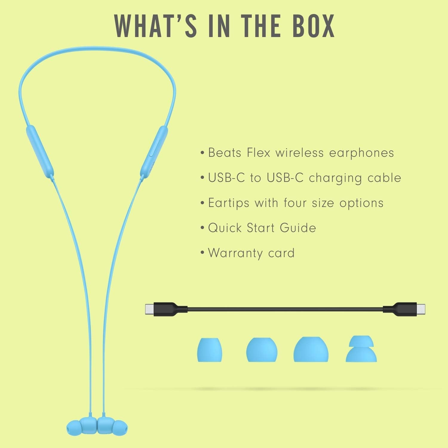 Beats Flex ‎MYMG2LL/A Wireless Bluetooth Earbuds Built-in Microphone Flame Blue