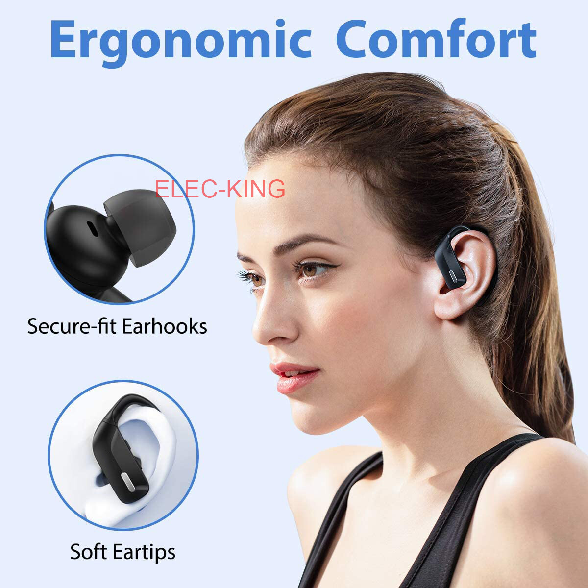 Bluetooth 5.0 Headset TWS Wireless Earphones Earbuds Stereo Headphones Ear Hook