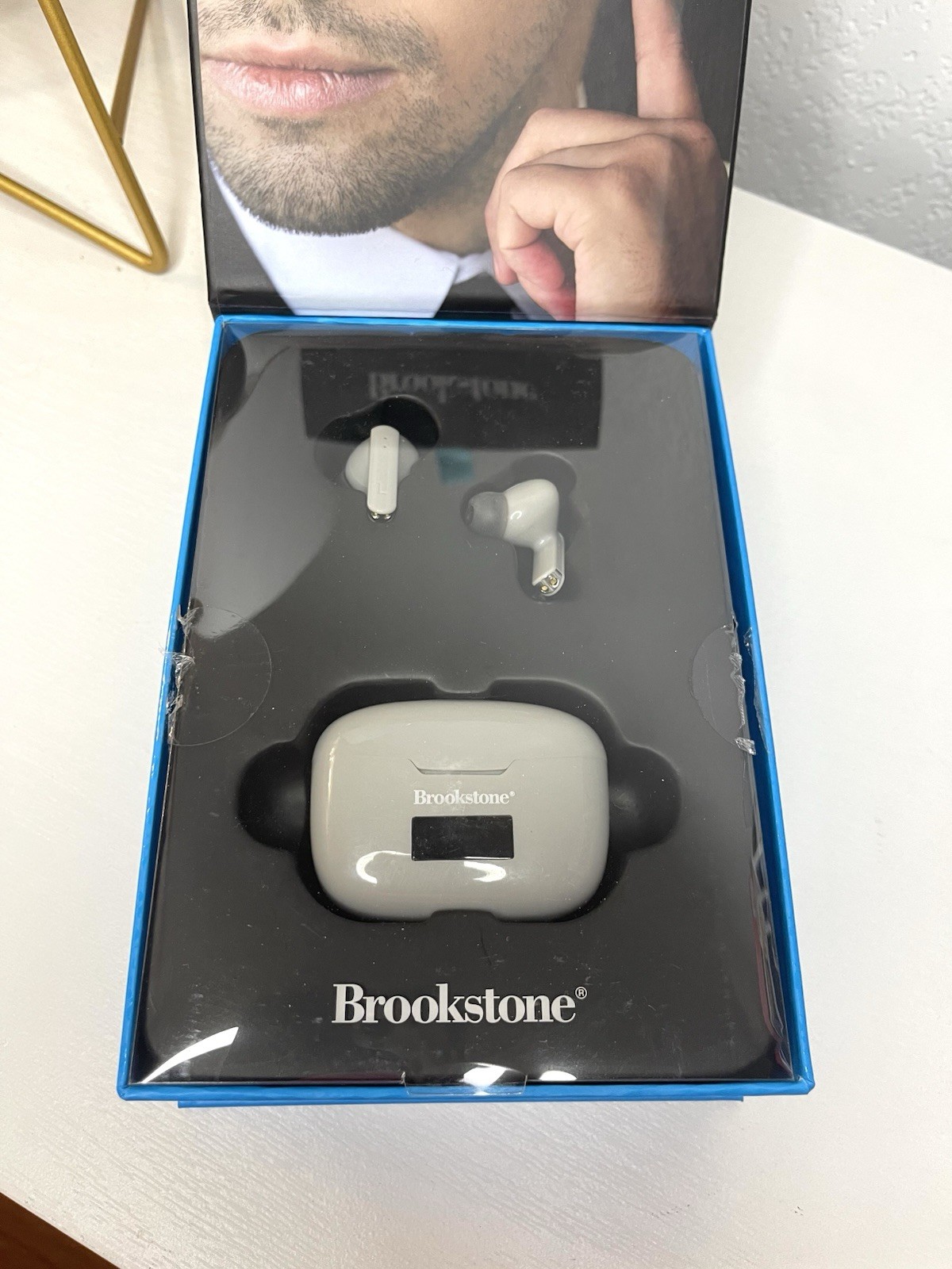 Brookstone Elite Touch True Wireless Bluetooth Earbuds Gray NEW