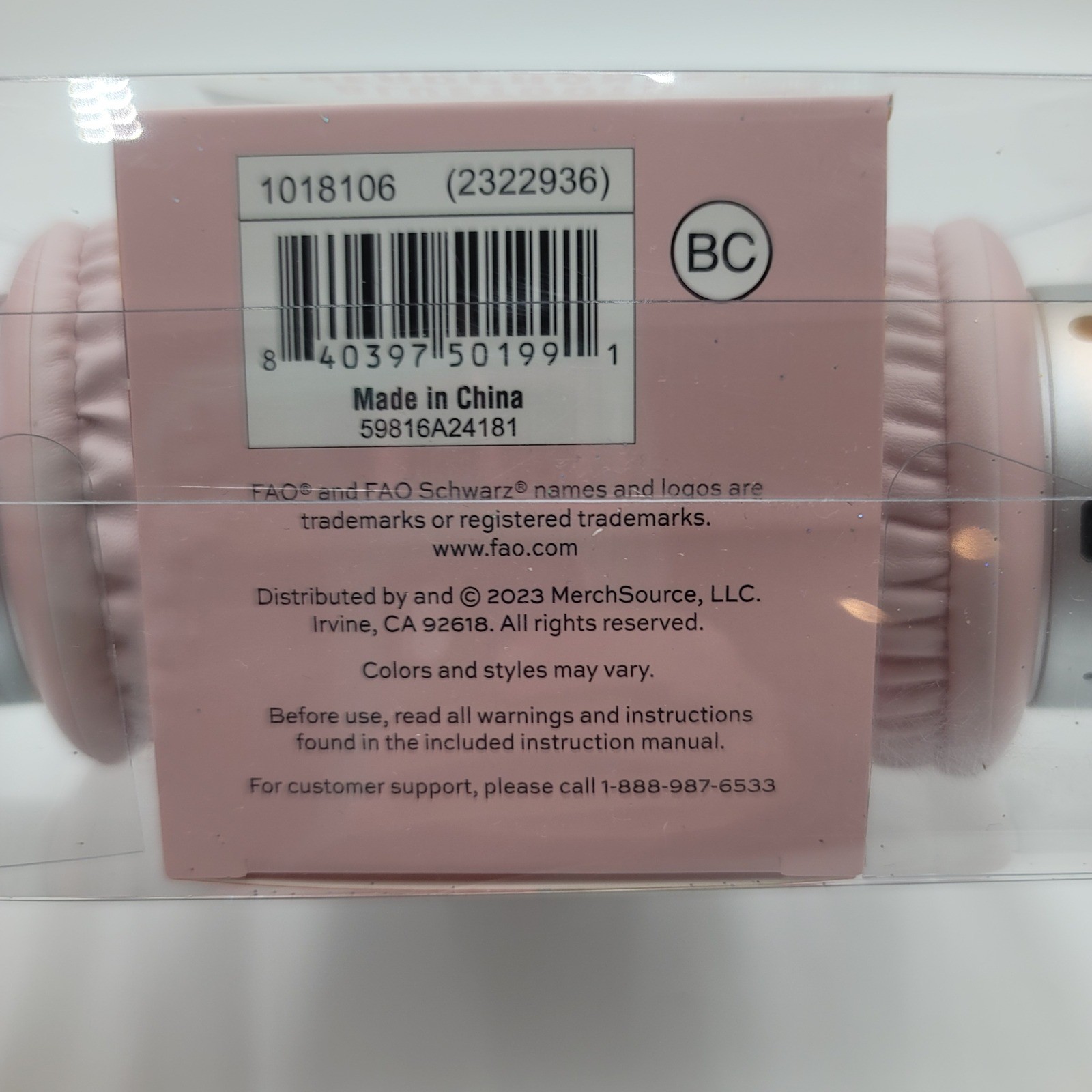 FAO Schwarz Bling Tunes Kids Bluetooth Headphones Pink Rhinestone Girls