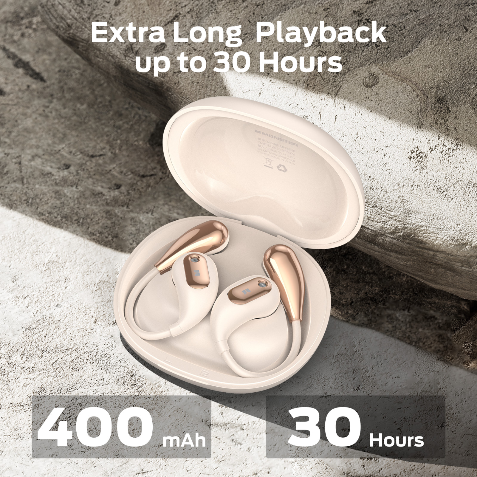 Monster Open Ear AC210 Headphones, Wireless Headphones 30 Hours Playback.