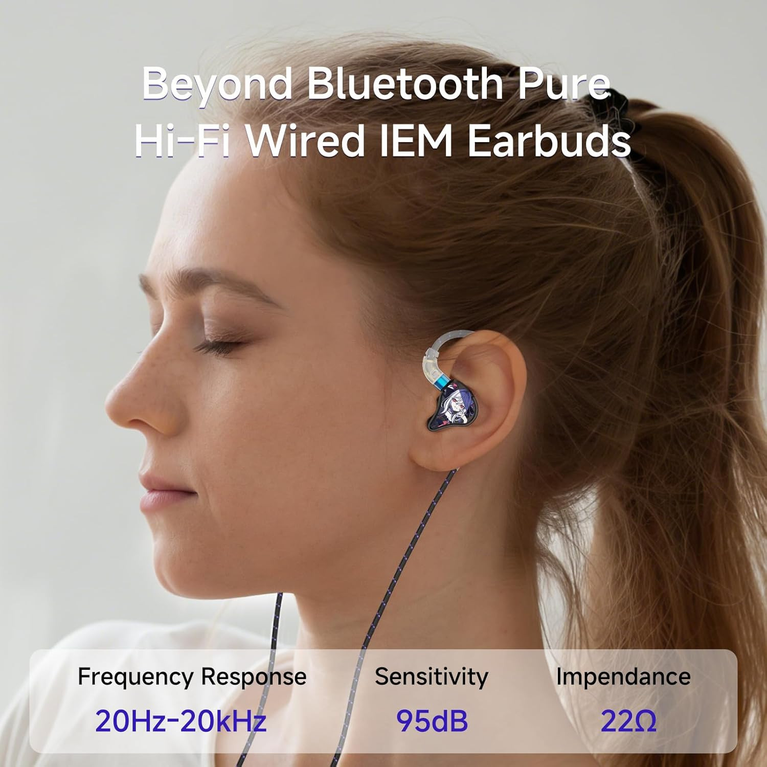 Vivian in Ear Monitor Headphones IEM Hifi Wired Earbuds,With Composite Resin Dia