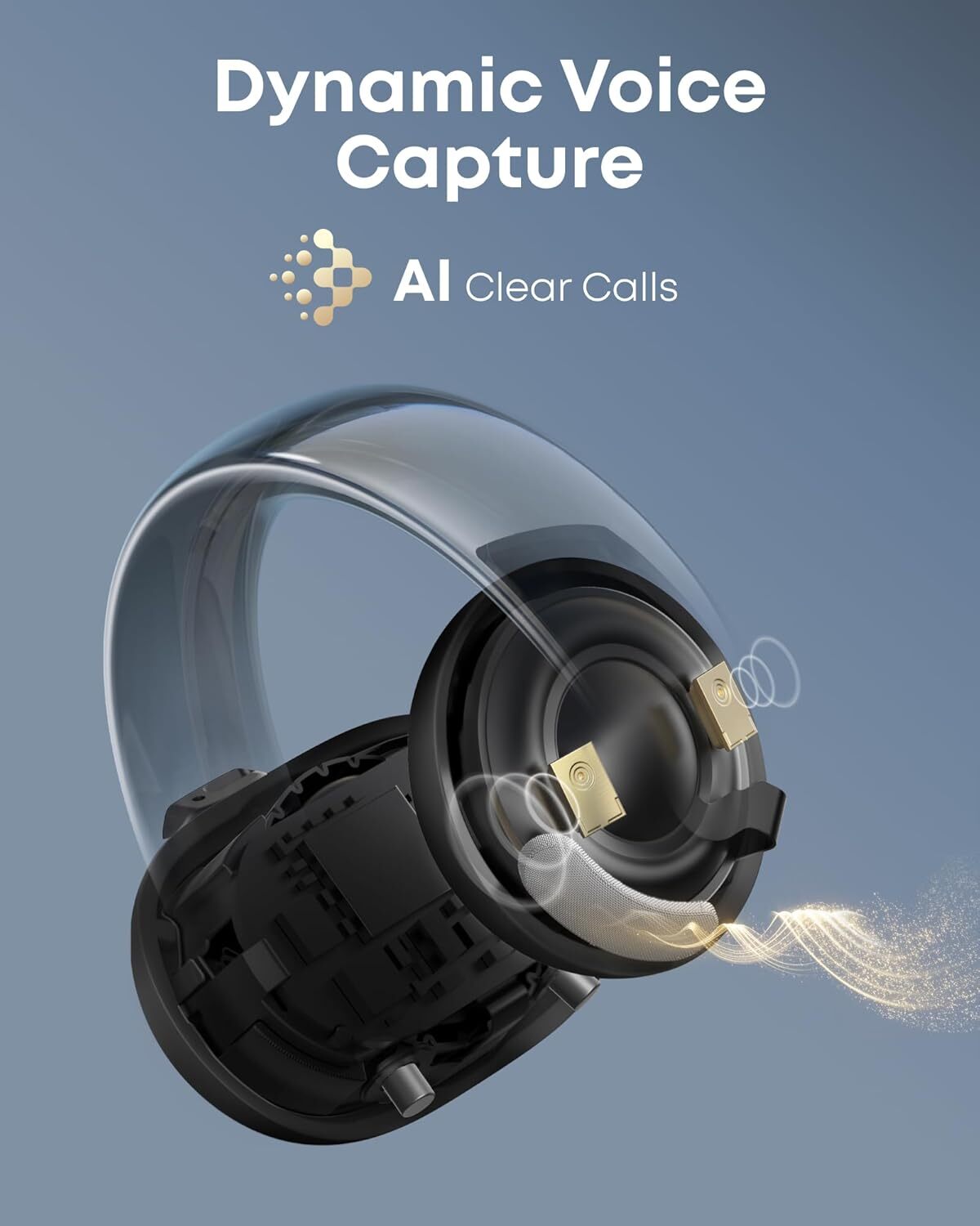 Soundcore AeroClip Open-Ear Earbuds Clip-On Headphones Adaptive Comfort 4 Mics
