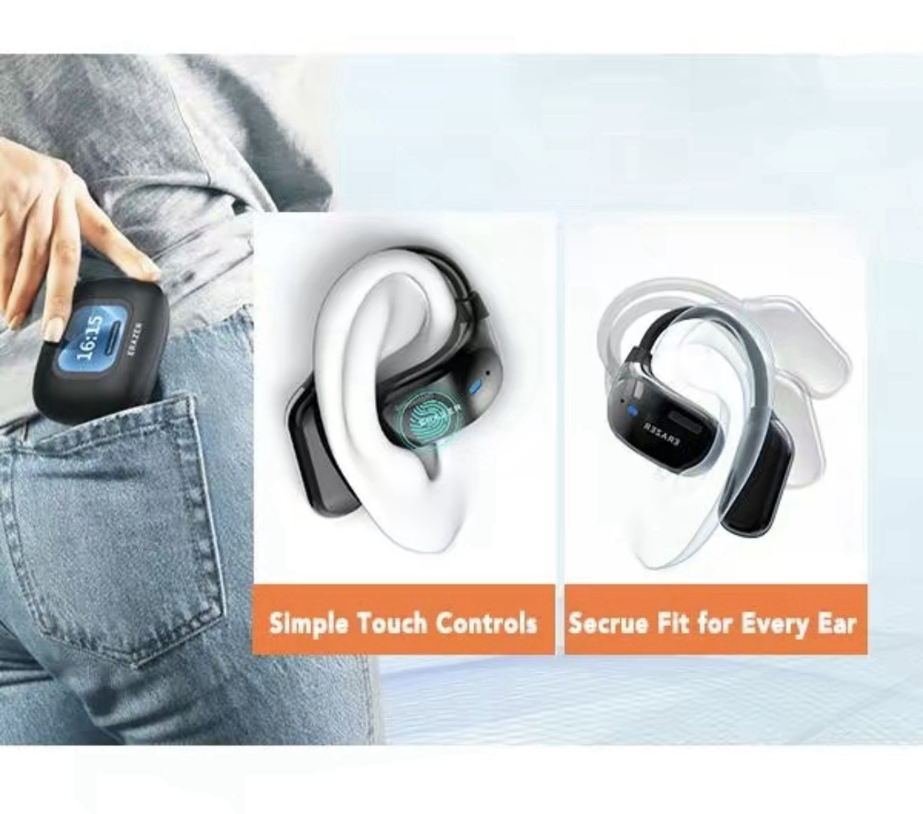 Erazer XF23 Over The Ear Earbuds Headphones Wireless Sport Touch Screen