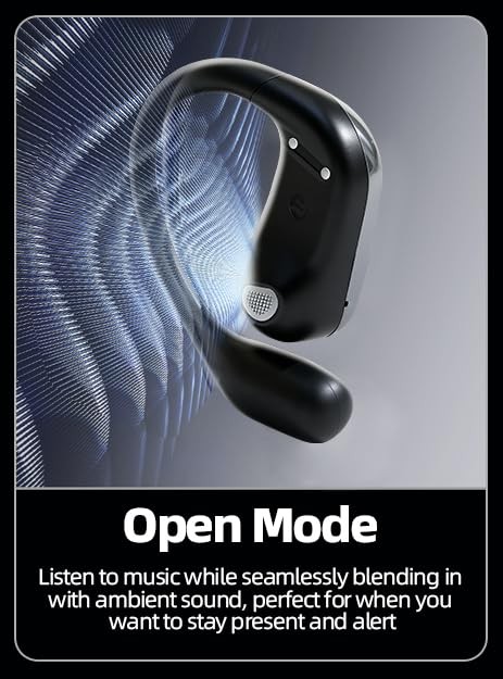 Open Ear Bluetooth 5.4 Headphones with Ergonomic Ear Hook